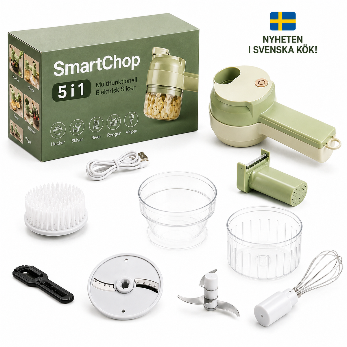 SmartChop™ 5-i-1 Elektrisk Grönsakshackare